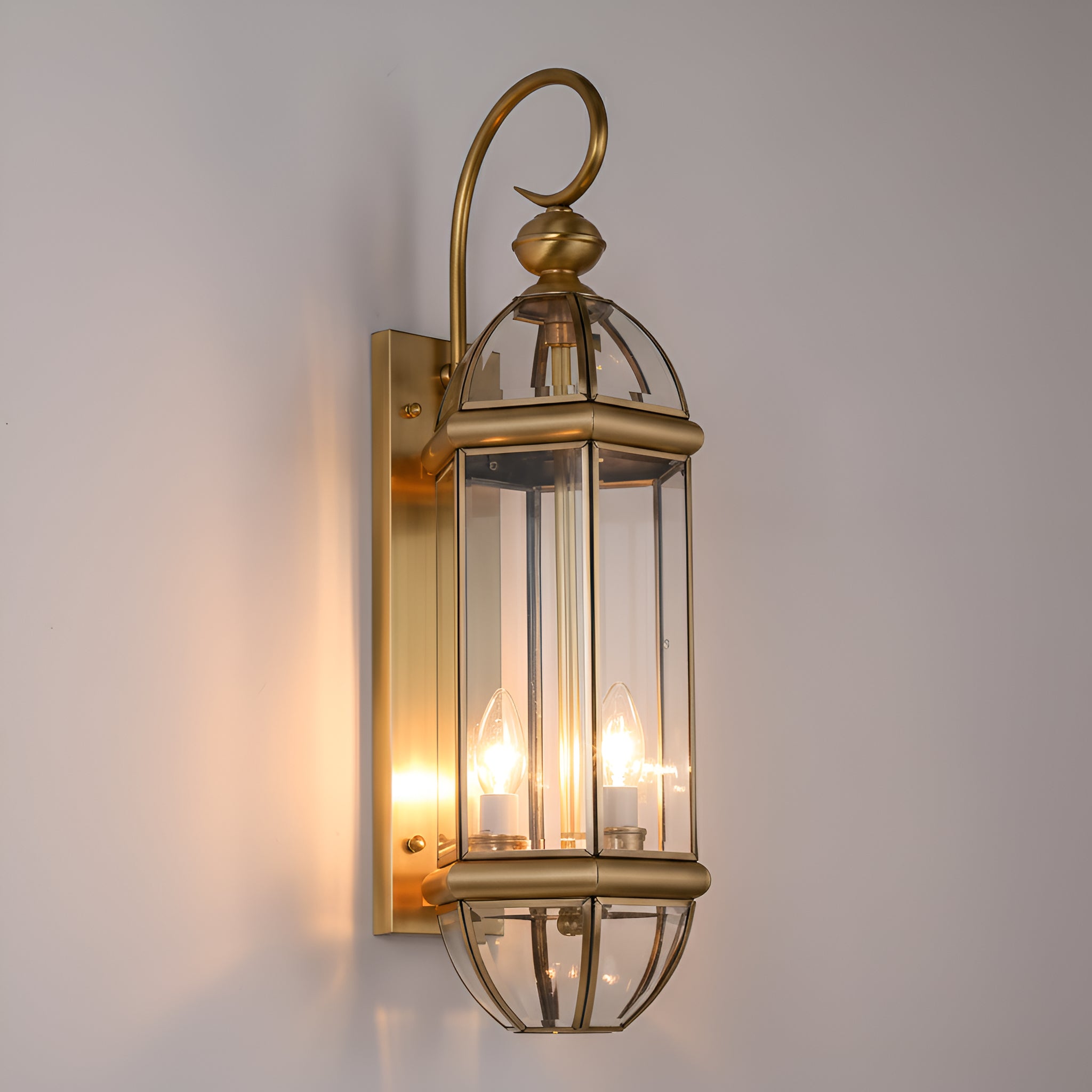 BrassHaven Lumiere Valora Dual-Candle Wall Lantern