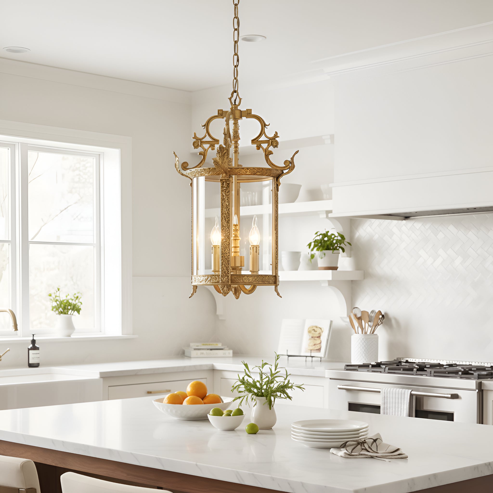 Valenford Heritage Pagoda Brass Hanging Lantern