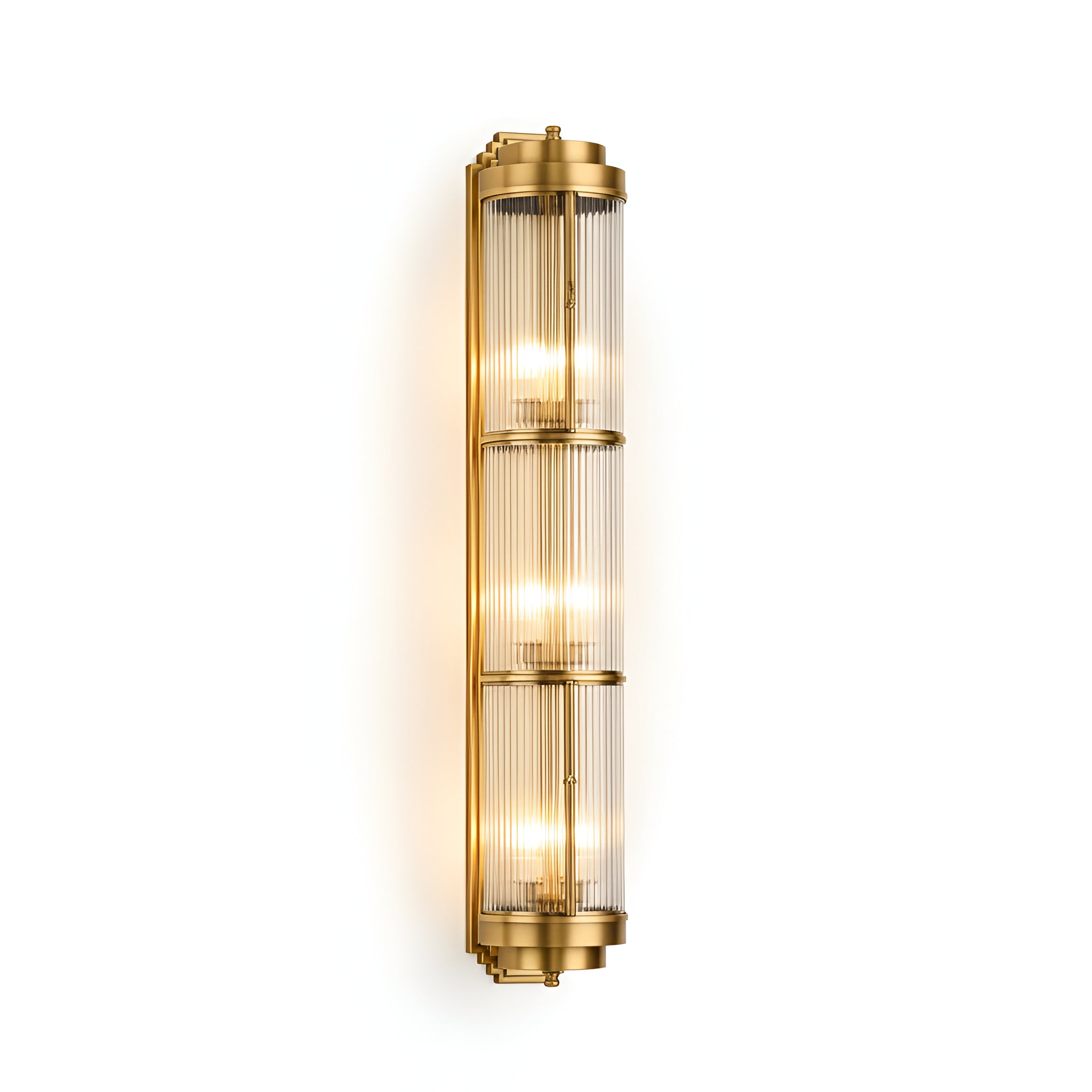 GildCrest Lighting Trivela Ribbed Glass Wall Lantern