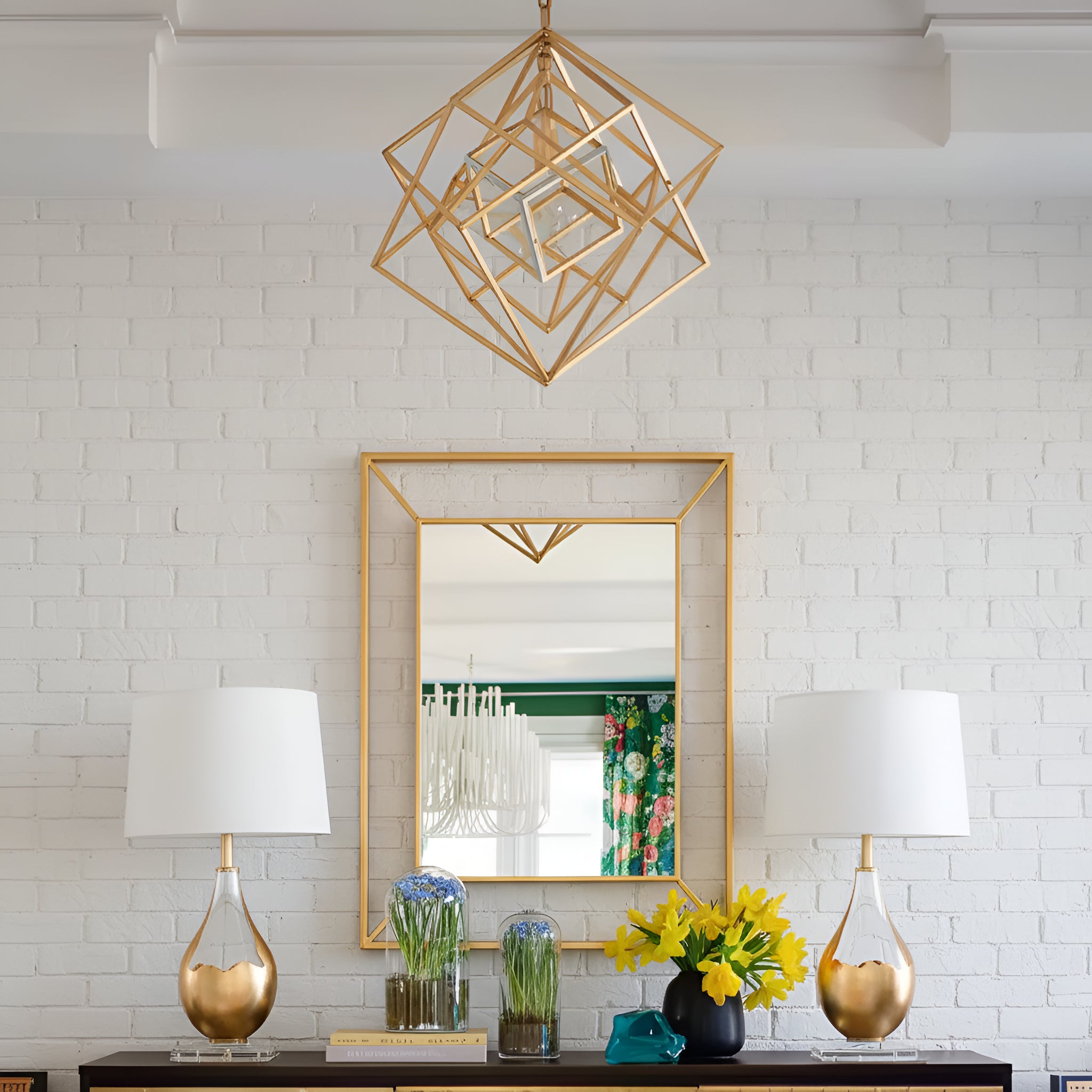 Meridian Atelier OrbitCube Geometric Hanging Lantern