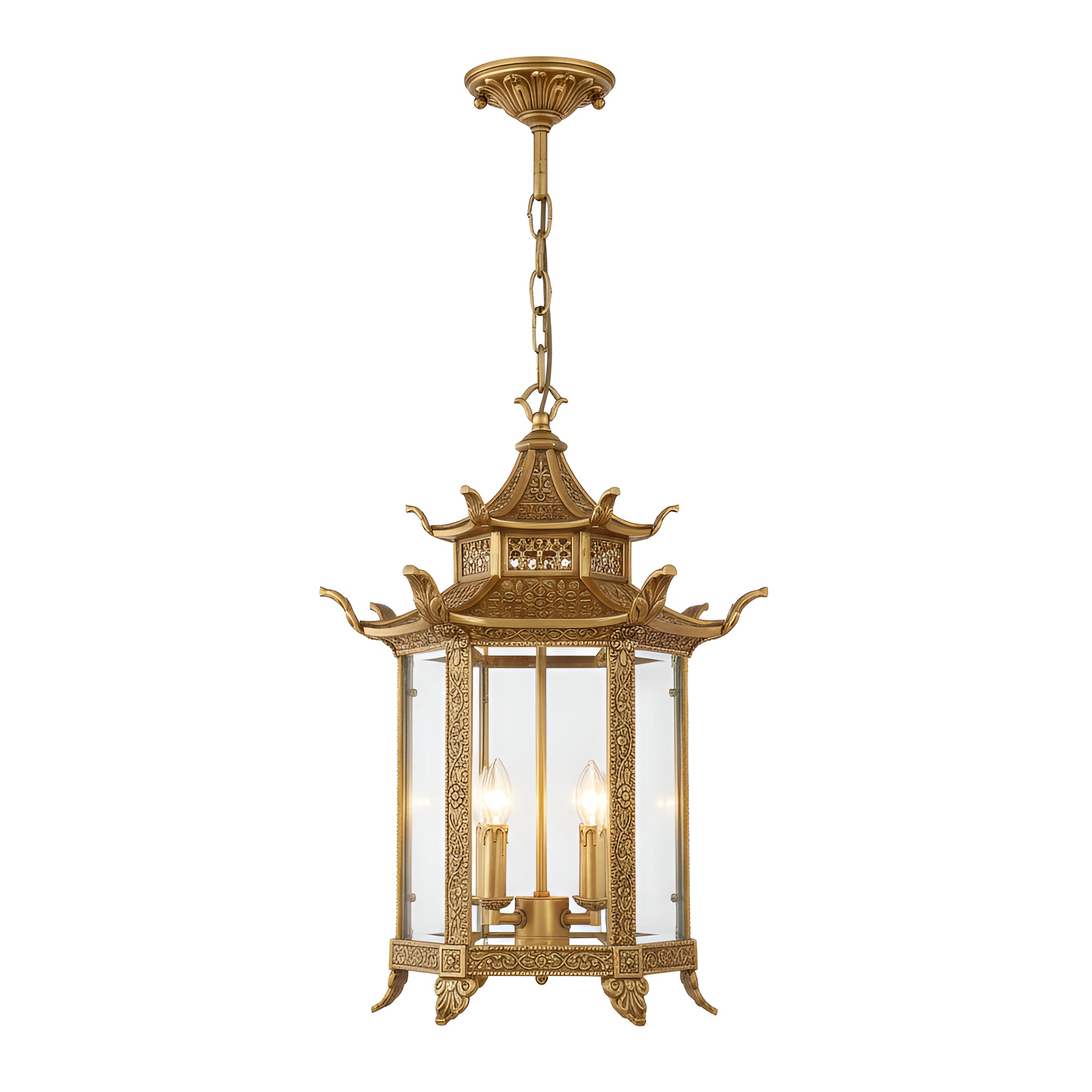 Valenford Heritage Pagoda Brass Hanging Lantern