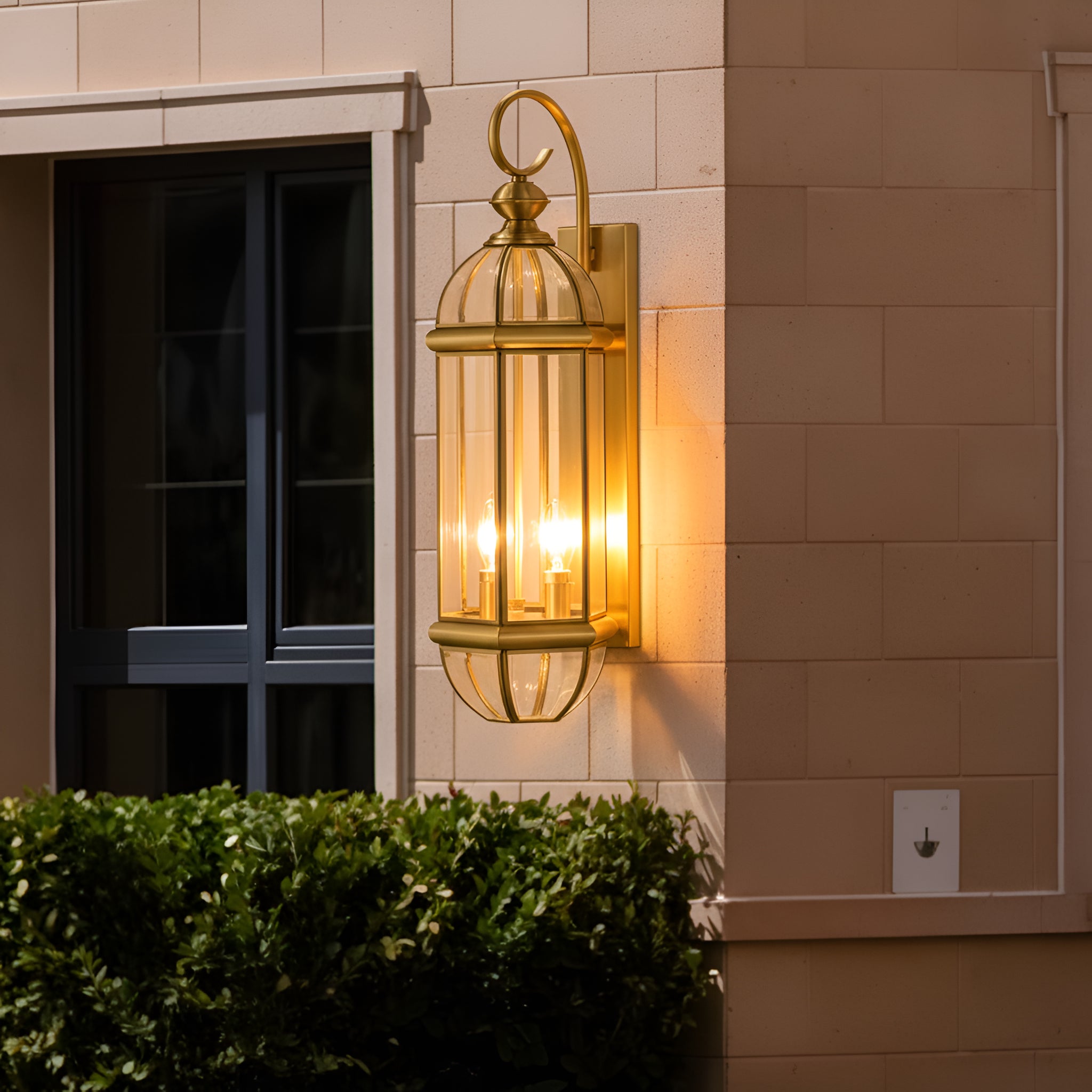 BrassHaven Lumiere Valora Dual-Candle Wall Lantern