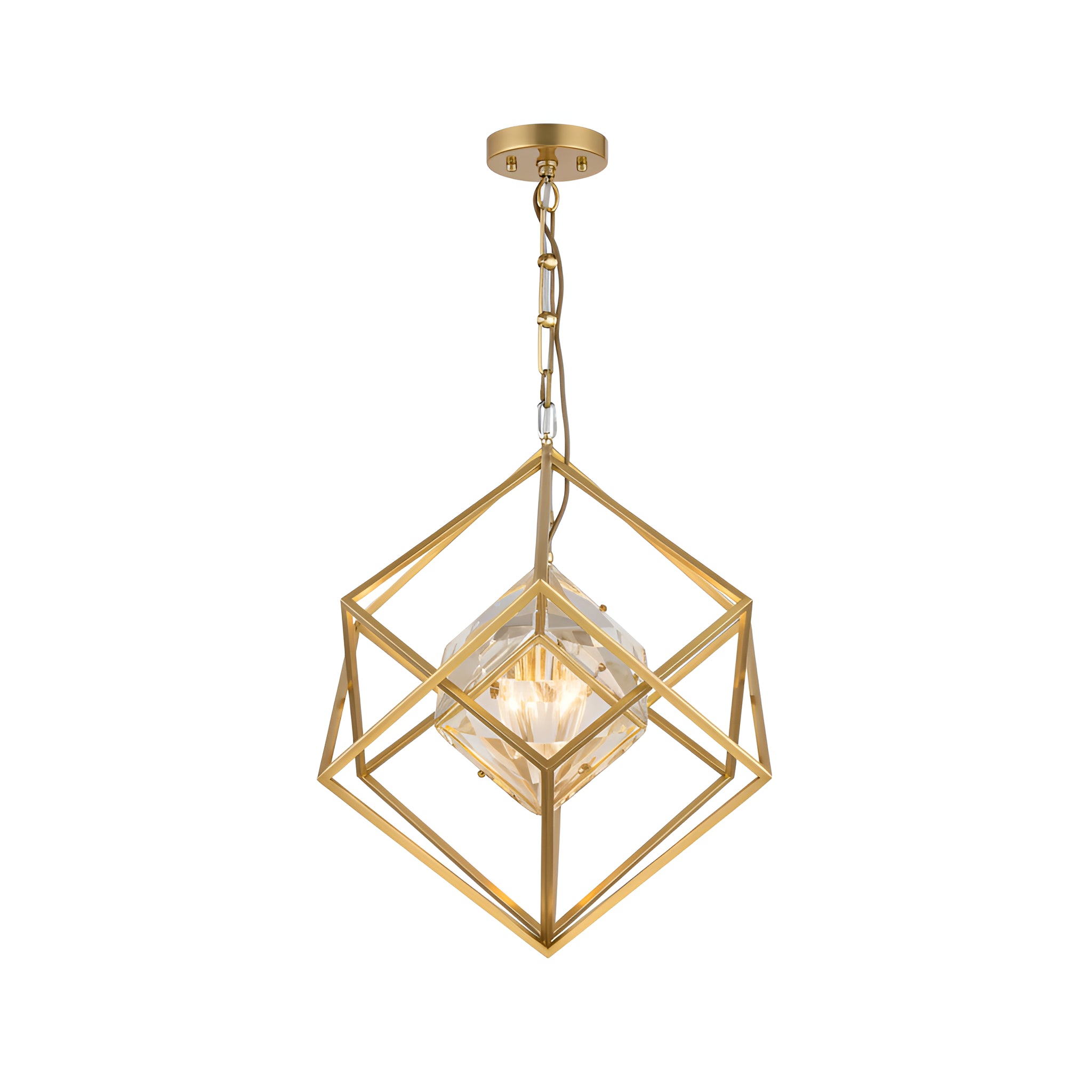 Meridian Atelier OrbitCube Geometric Hanging Lantern