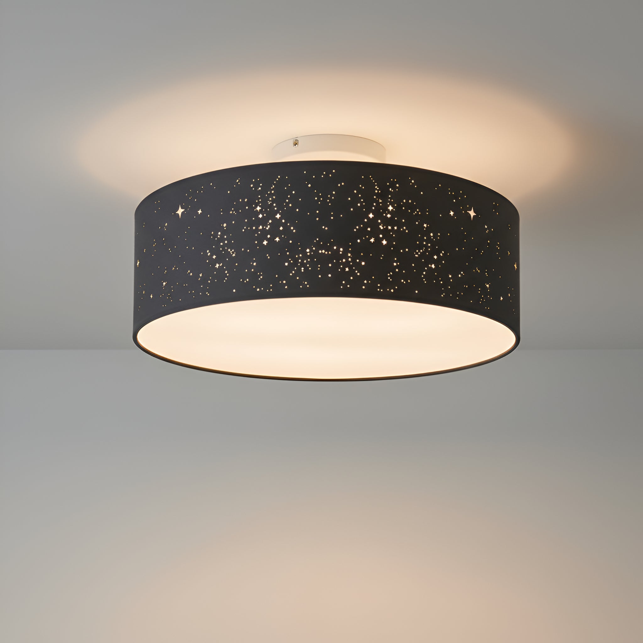 Stellara Noctis Starburst Drum Flush-Mount Ceiling Fixture
